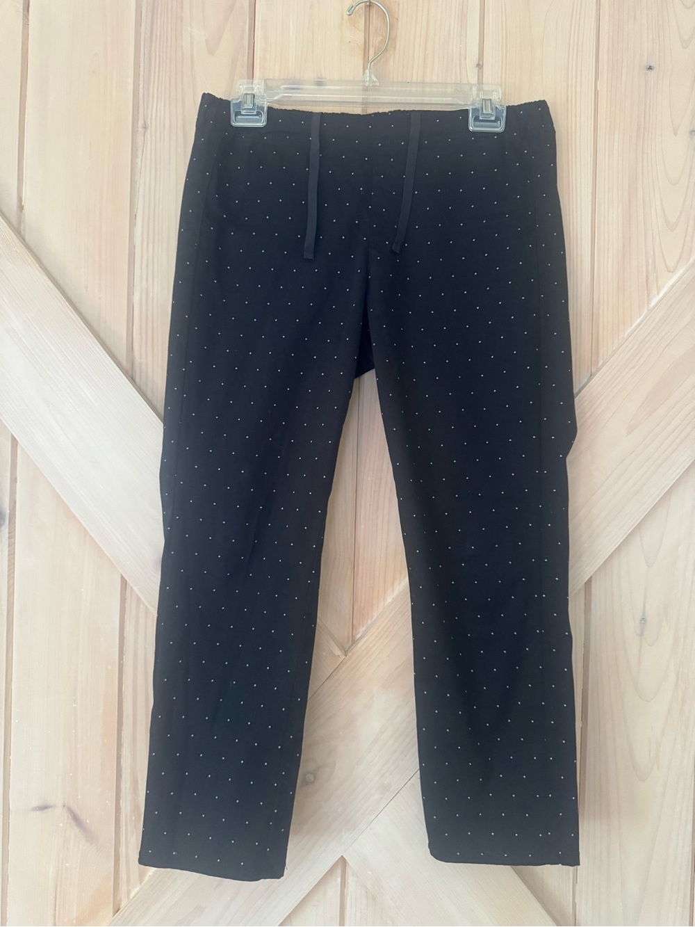 Uniqlo Black Pants with Small White Dot Pattern